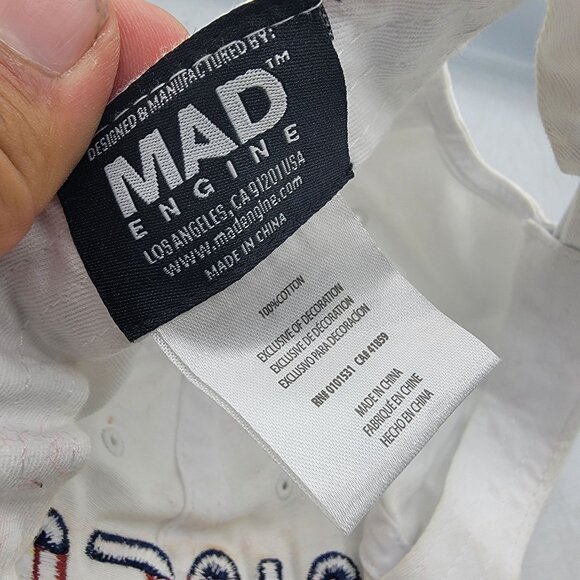 NASA Embroidered Logo White Hat Cap By Mad Engine Casual Lightweight Adjustable - Picture 5 of 9
